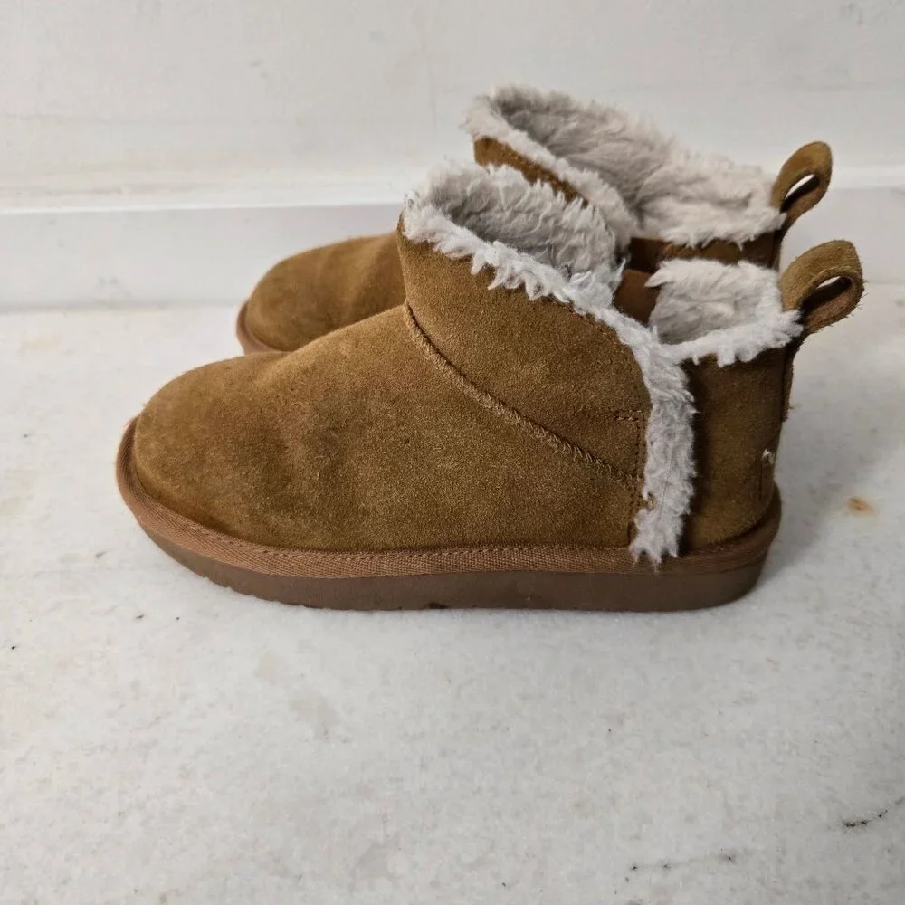 Koolaburra by UGG Girls 12 Toddler Koola Ultra Mini Suede Ankle Booties Chestnut